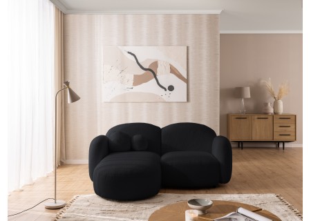 Nuvola - Modernes Ecksofa L-Form aus Bouclé-Stoff mit abgerundetem Design und hohem Sitzkomfort