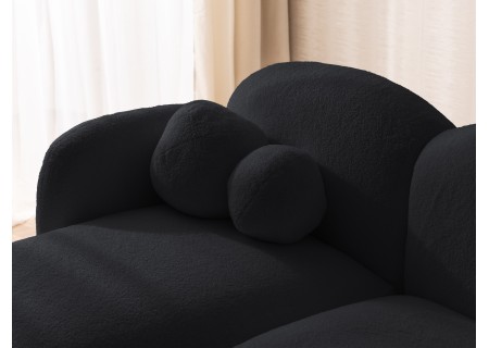 Nuvola - Modernes Ecksofa L-Form aus Bouclé-Stoff mit abgerundetem Design und hohem Sitzkomfort
