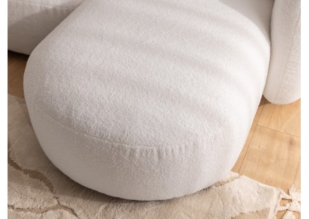 Nuvola - Modernes Ecksofa L-Form aus Bouclé-Stoff mit abgerundetem Design und hohem Sitzkomfort