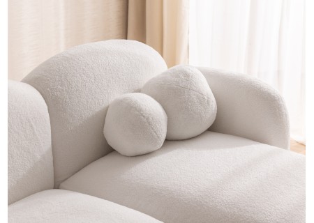 Nuvola - Modernes Ecksofa L-Form aus Bouclé-Stoff mit abgerundetem Design und hohem Sitzkomfort