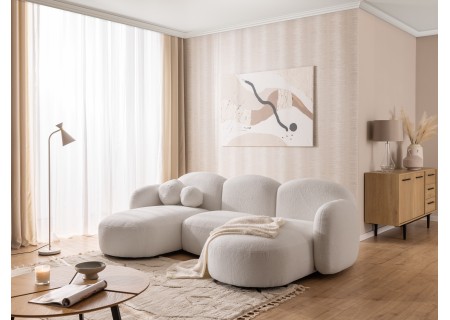 Nuvola - Moderne Wohnlandschaft aus Bouclé mit abgerundetem Design und hohem Sitzkomfort