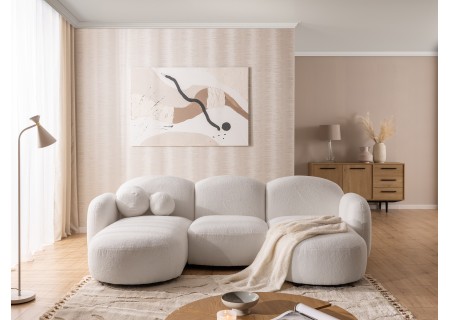 Nuvola - Moderne Wohnlandschaft aus Bouclé mit abgerundetem Design und hohem Sitzkomfort
