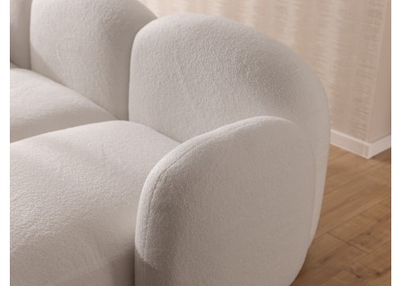 Nuvola - Moderne Wohnlandschaft aus Bouclé mit abgerundetem Design und hohem Sitzkomfort