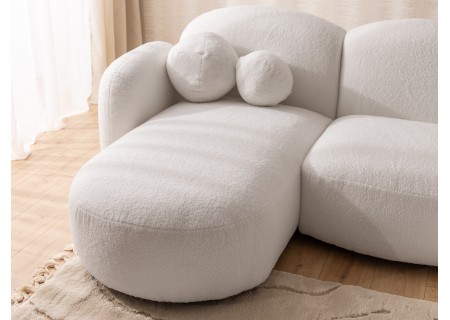 Nuvola - Moderne Wohnlandschaft aus Bouclé mit abgerundetem Design und hohem Sitzkomfort