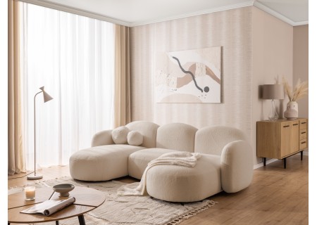 Nuvola - Moderne Wohnlandschaft aus Bouclé mit abgerundetem Design und hohem Sitzkomfort