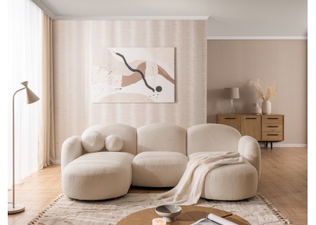Nuvola - Moderne Wohnlandschaft aus Bouclé mit abgerundetem Design und hohem Sitzkomfort