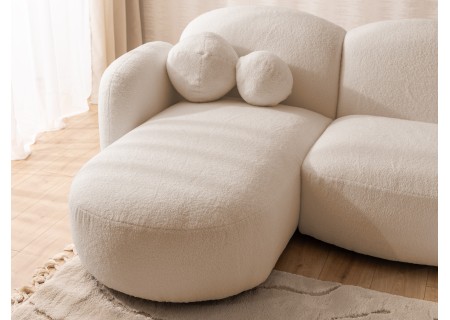 Nuvola - Moderne Wohnlandschaft aus Bouclé mit abgerundetem Design und hohem Sitzkomfort
