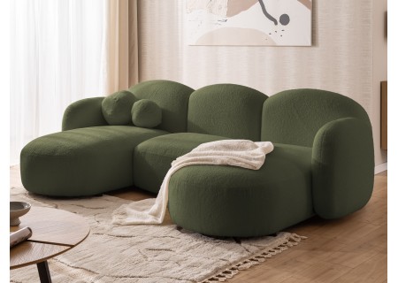 Nuvola - Moderne Wohnlandschaft aus Bouclé mit abgerundetem Design und hohem Sitzkomfort
