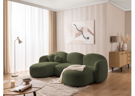 Nuvola - Moderne Wohnlandschaft aus Bouclé mit abgerundetem Design und hohem Sitzkomfort
