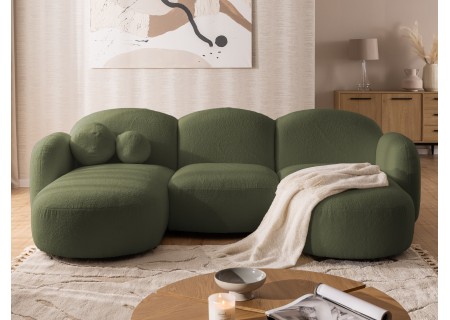 Nuvola - Moderne Wohnlandschaft aus Bouclé mit abgerundetem Design und hohem Sitzkomfort