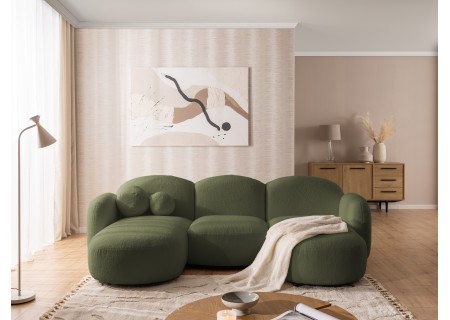 Nuvola - Moderne Wohnlandschaft aus Bouclé mit abgerundetem Design und hohem Sitzkomfort