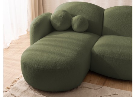 Nuvola - Moderne Wohnlandschaft aus Bouclé mit abgerundetem Design und hohem Sitzkomfort