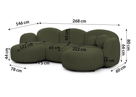 Nuvola - Moderne Wohnlandschaft aus Bouclé mit abgerundetem Design und hohem Sitzkomfort