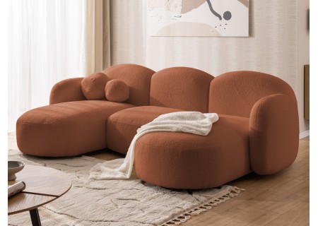 Nuvola - Moderne Wohnlandschaft aus Bouclé mit abgerundetem Design und hohem Sitzkomfort