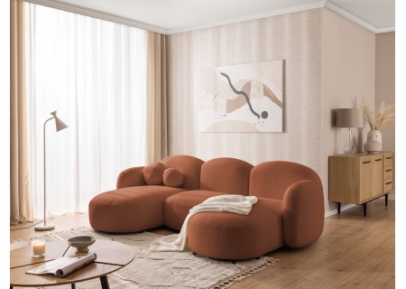 Nuvola - Moderne Wohnlandschaft aus Bouclé mit abgerundetem Design und hohem Sitzkomfort
