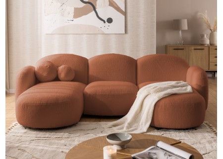 Nuvola - Moderne Wohnlandschaft aus Bouclé mit abgerundetem Design und hohem Sitzkomfort