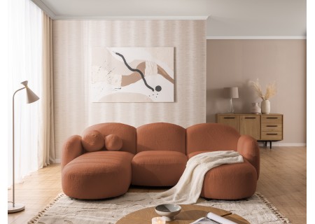 Nuvola - Moderne Wohnlandschaft aus Bouclé mit abgerundetem Design und hohem Sitzkomfort