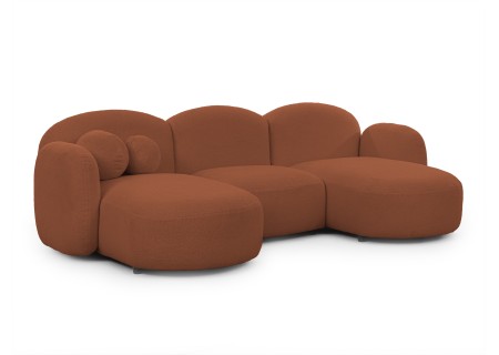 Nuvola - Moderne Wohnlandschaft aus Bouclé mit abgerundetem Design und hohem Sitzkomfort