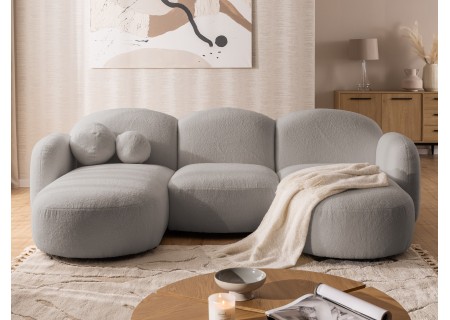 Nuvola - Moderne Wohnlandschaft aus Bouclé mit abgerundetem Design und hohem Sitzkomfort