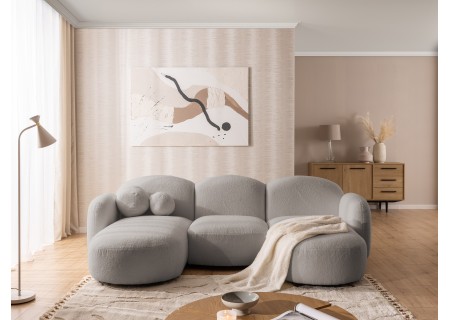 Nuvola - Moderne Wohnlandschaft aus Bouclé mit abgerundetem Design und hohem Sitzkomfort