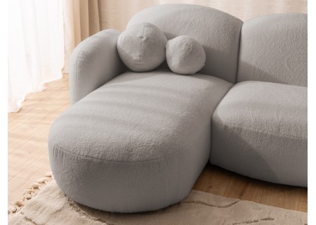 Nuvola - Moderne Wohnlandschaft aus Bouclé mit abgerundetem Design und hohem Sitzkomfort