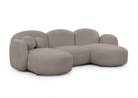 Nuvola - Moderne Wohnlandschaft aus Bouclé mit abgerundetem Design und hohem Sitzkomfort