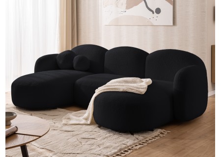 Nuvola - Moderne Wohnlandschaft aus Bouclé mit abgerundetem Design und hohem Sitzkomfort
