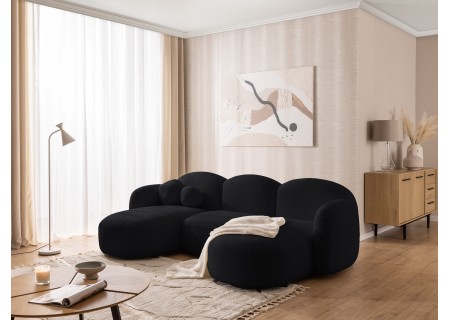 Nuvola - Moderne Wohnlandschaft aus Bouclé mit abgerundetem Design und hohem Sitzkomfort