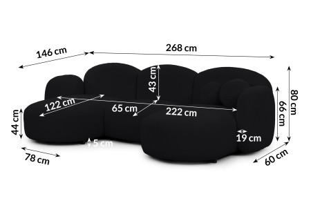Nuvola - Moderne Wohnlandschaft aus Bouclé mit abgerundetem Design und hohem Sitzkomfort