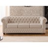 Cleo Blink - Chesterfield 3-Sitzer Sofa aus Samt mit Kristallsteppung und braunen Massivholzfüßen
