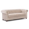 Cleo Blink - Chesterfield 3-Sitzer Sofa aus Samt mit Kristallsteppung und braunen Massivholzfüßen
