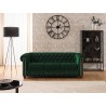 Cleo Blink - Chesterfield 3-Sitzer Sofa aus Samt mit Kristallsteppung und braunen Massivholzfüßen
