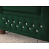 Cleo Blink - Chesterfield 3-Sitzer Sofa aus Samt mit Kristallsteppung und braunen Massivholzfüßen