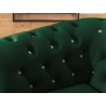 Cleo Blink - Chesterfield 3-Sitzer Sofa aus Samt mit Kristallsteppung und braunen Massivholzfüßen