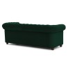 Cleo Blink - Chesterfield 3-Sitzer Sofa aus Samt mit Kristallsteppung und braunen Massivholzfüßen