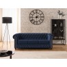 Cleo Blink - Chesterfield 3-Sitzer Sofa aus Samt mit Kristallsteppung und braunen Massivholzfüßen