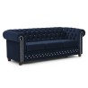 Cleo Blink - Chesterfield 3-Sitzer Sofa aus Samt mit Kristallsteppung und braunen Massivholzfüßen