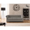 Cleo Blink - Chesterfield 3-Sitzer Sofa aus Samt mit Kristallsteppung und braunen Massivholzfüßen