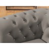 Cleo Blink - Chesterfield 3-Sitzer Sofa aus Samt mit Kristallsteppung und braunen Massivholzfüßen