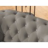 Cleo Blink - Chesterfield 3-Sitzer Sofa aus Samt mit Kristallsteppung und braunen Massivholzfüßen