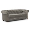 Cleo Blink - Chesterfield 3-Sitzer Sofa aus Samt mit Kristallsteppung und braunen Massivholzfüßen