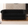 Cleo Blink - Chesterfield 3-Sitzer Sofa aus Samt mit Kristallsteppung und braunen Massivholzfüßen