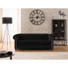 Cleo Blink - Chesterfield 3-Sitzer Sofa aus Samt mit Kristallsteppung und braunen Massivholzfüßen