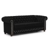 Cleo Blink - Chesterfield 3-Sitzer Sofa aus Samt mit Kristallsteppung und braunen Massivholzfüßen