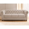 Cleo Blink - Chesterfield 3-Sitzer Sofa mit Schlaffunktion aus Samt mit Kristallsteppung und braunen Massivholzfüßen