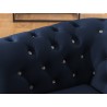 Cleo Blink - Chesterfield 3-Sitzer Sofa mit Schlaffunktion aus Samt mit Kristallsteppung und braunen Massivholzfüßen