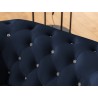 Cleo Blink - Chesterfield 3-Sitzer Sofa mit Schlaffunktion aus Samt mit Kristallsteppung und braunen Massivholzfüßen