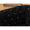 Cleo Blink - Chesterfield 3-Sitzer Sofa mit Schlaffunktion aus Samt mit Kristallsteppung und braunen Massivholzfüßen
