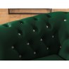 Cleo Blink - Chesterfield 2-Sitzer Sofa aus Samt mit Kristallsteppung und braunen Massivholzfüßen