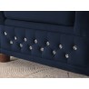 Cleo Blink - Chesterfield 2-Sitzer Sofa aus Samt mit Kristallsteppung und braunen Massivholzfüßen